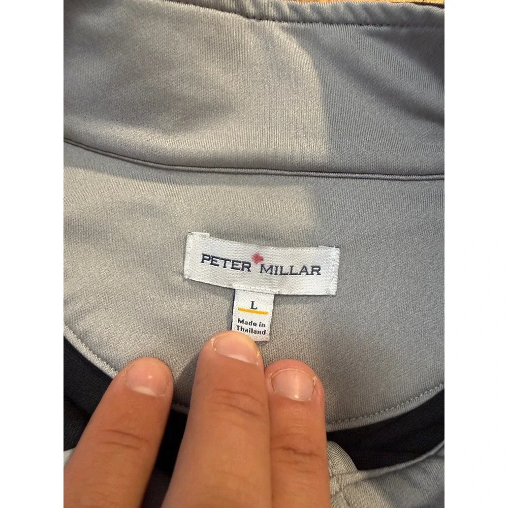 Peter Millar Perth Large Black Quarter Zip Pullover Golf Performance Mid Layer
